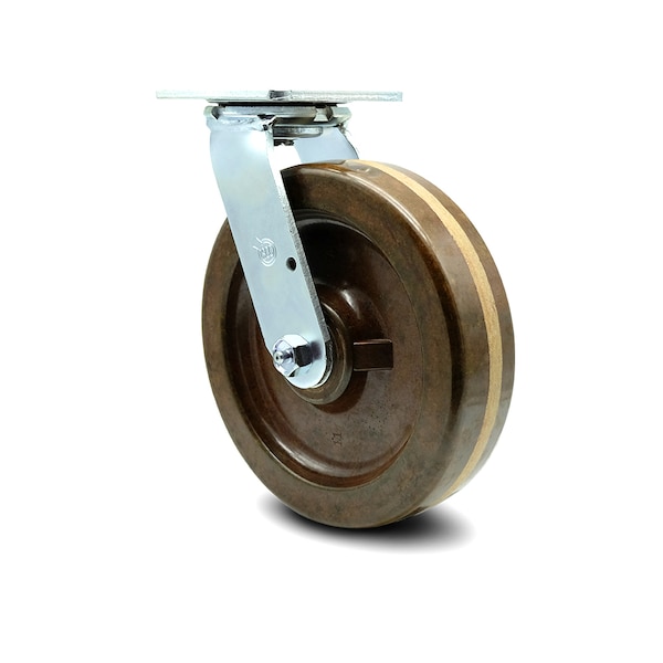 8 Inch High Temp Phenolic Wheel Swivel Caster with Roller Bearing